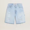 Bermudas para mujer en denim con efecto desgastado