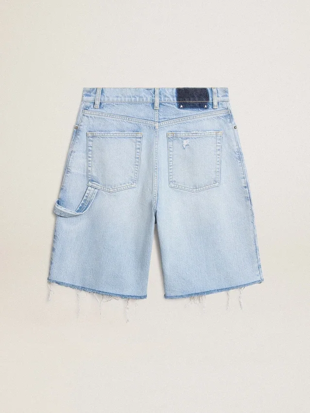 Bermudas para mujer en denim con efecto desgastado