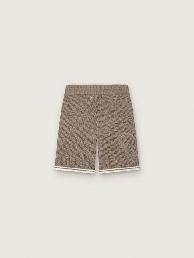 Bermudas unisex de punto en gris paloma