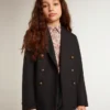 Blazer azul oscuro de doble botonadura para niños