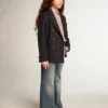 Blazer azul oscuro de doble botonadura para niños