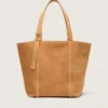 Bolso 24/7 East West en gamuza color camel con flecos