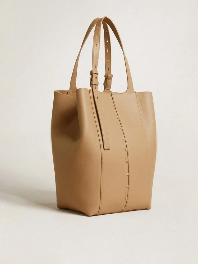 Bolso 24/7 North South en cuero color capuchino con asas ajustables