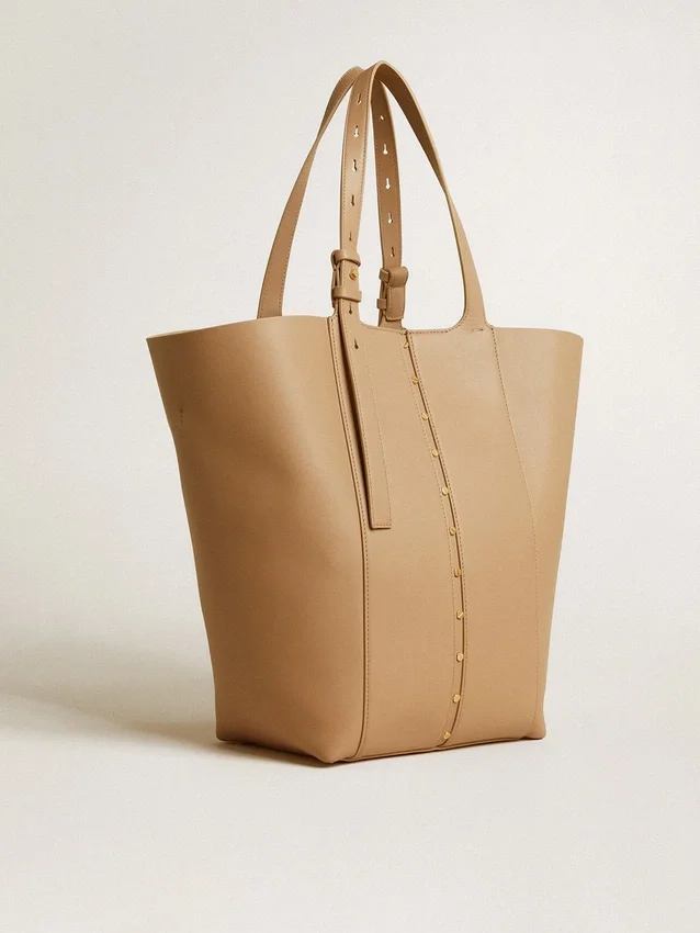 Bolso 24/7 North South en cuero color capuchino con asas ajustables