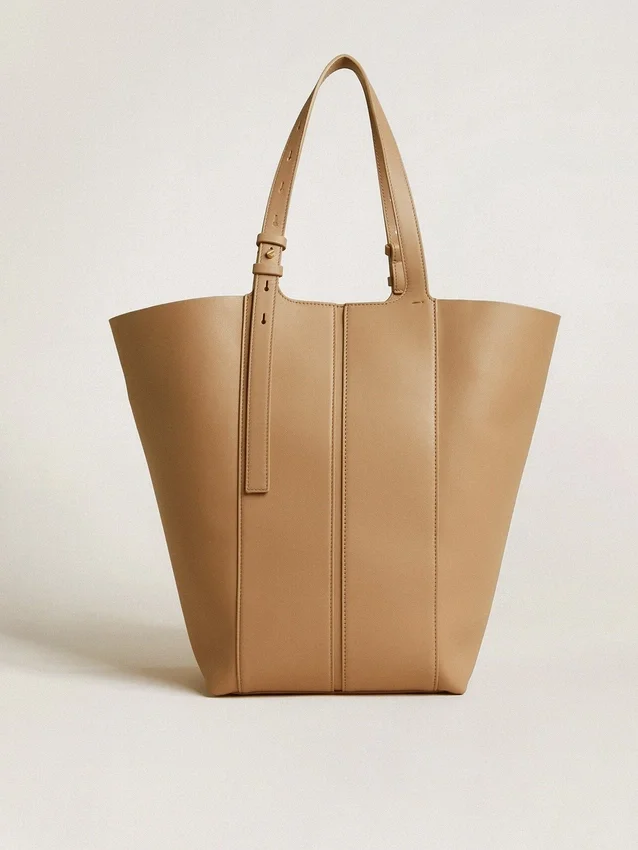 Bolso 24/7 North South en cuero color capuchino con asas ajustables