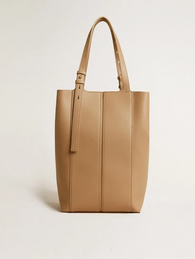 Bolso 24/7 North South en cuero color capuchino con asas ajustables