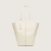 Bolso 24/7 North South en cuero color mantequilla con asas ajustables
