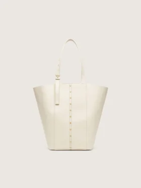 Bolso 24/7 North South en cuero color mantequilla con asas ajustables