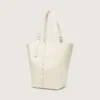 Bolso 24/7 North South en cuero color mantequilla con asas ajustables