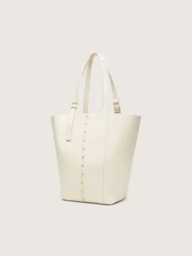 Bolso 24/7 North South en cuero color mantequilla con asas ajustables