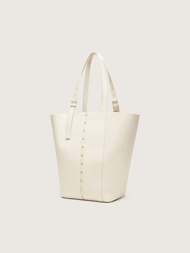 Bolso 24/7 North South en cuero color mantequilla con asas ajustables