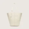 Bolso 24/7 North South en cuero color mantequilla con asas ajustables