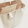 Bolso 24/7 North South en cuero color mantequilla con asas ajustables