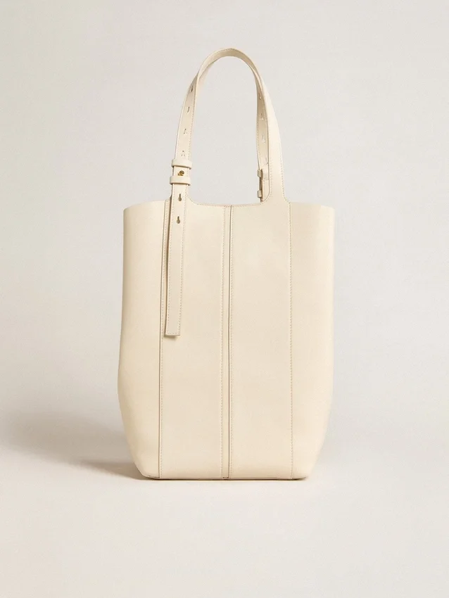 Bolso 24/7 North South en cuero color mantequilla con asas ajustables