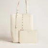 Bolso 24/7 North South en cuero color mantequilla con asas ajustables