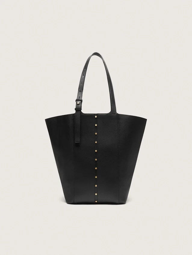 Bolso 24/7 North South en cuero negro con asas ajustables