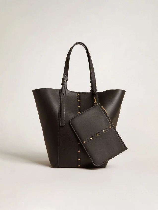 Bolso 24/7 North South en cuero negro con asas ajustables