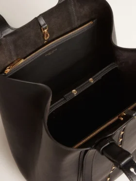 Bolso 24/7 North South en cuero negro con asas ajustables