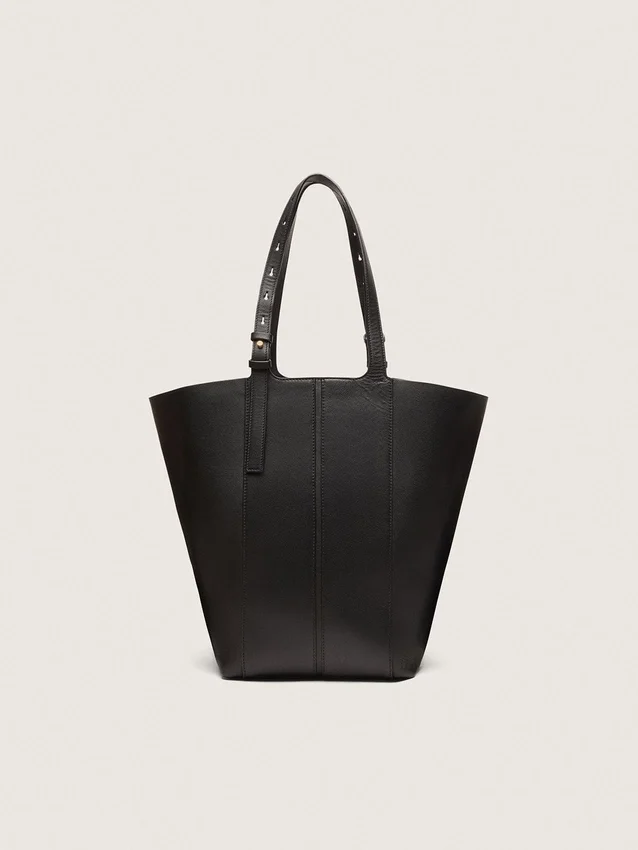 Bolso 24/7 North South en cuero negro con asas ajustables