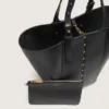 Bolso 24/7 North South en cuero negro con asas ajustables