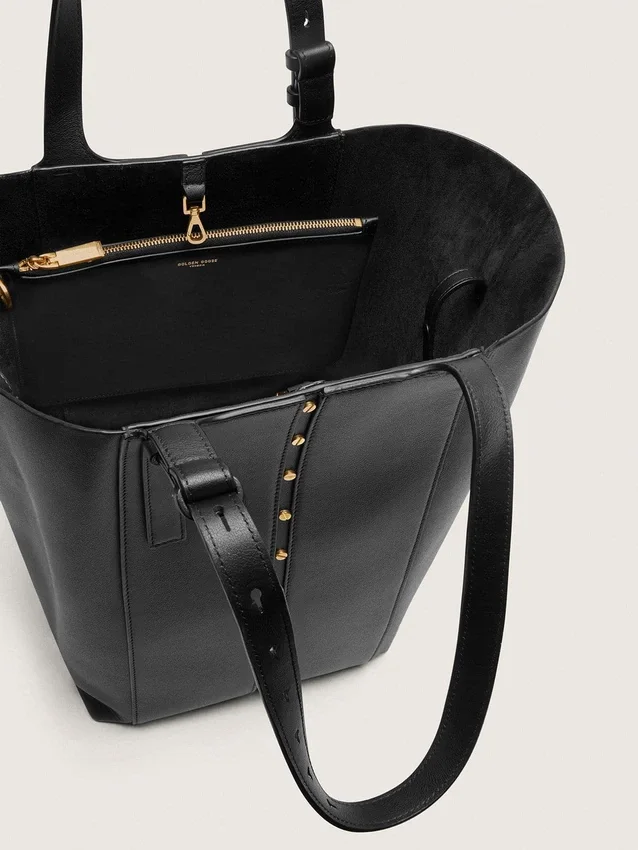 Bolso 24/7 North South en cuero negro con asas ajustables