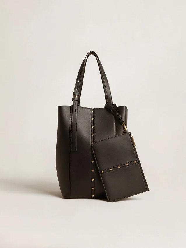 Bolso 24/7 North South en cuero negro con asas ajustables