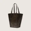 Bolso 24/7 North South en cuero negro envejecido con asas ajustables