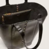 Bolso 24/7 North South en cuero negro envejecido con asas ajustables