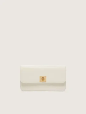 Bolso Gioia en cuero repujado color mantequilla con detalles dorados