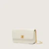 Bolso Gioia en cuero repujado color mantequilla con detalles dorados