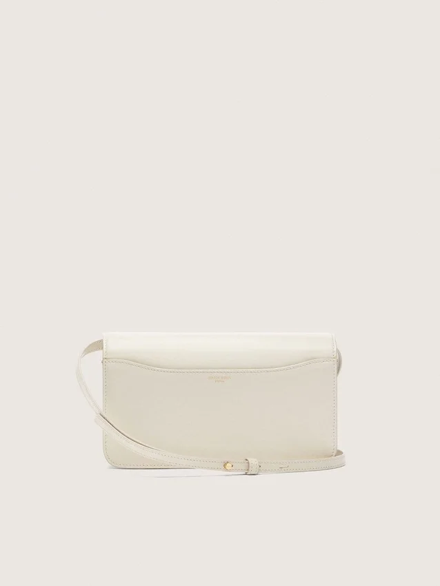 Bolso Gioia en cuero repujado color mantequilla con detalles dorados