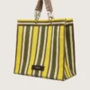 Bolso Spiaggina a rayas en amarillo, verde y marrón