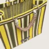 Bolso Spiaggina a rayas en amarillo, verde y marrón