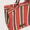 Bolso Spiaggina a rayas en rojo, crema y burdeos