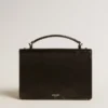 Bolso Venezia en cuero negro metalizado con detalles en negro