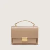 Bolso Venezia en piel beige con detalles dorados