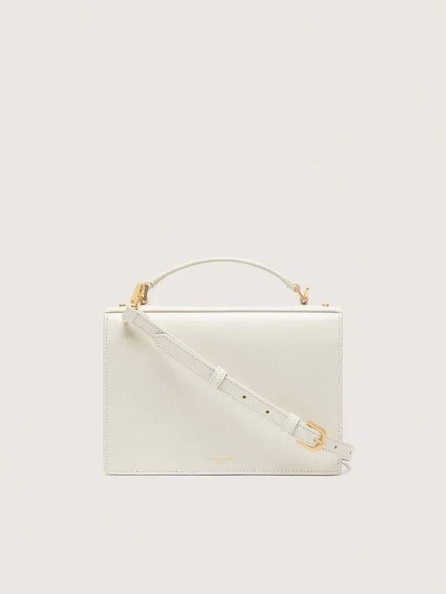 Bolso Venezia en piel de vacuno color mantequilla con detalles dorados