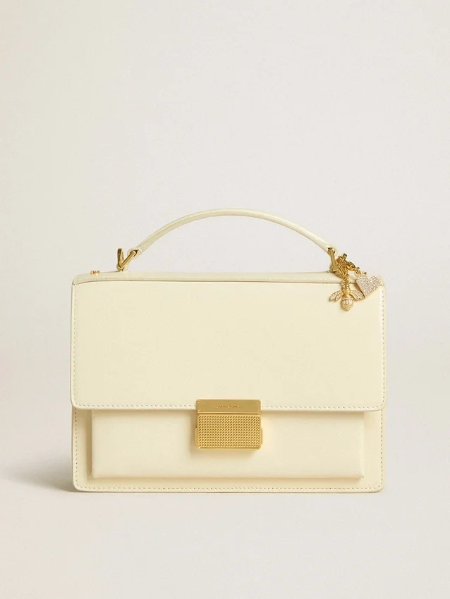 Bolso Venezia en piel de vacuno color mantequilla con doble dije