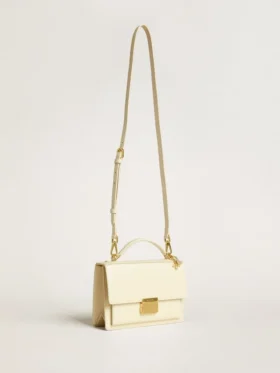 Bolso Venezia en piel de vacuno color mantequilla con doble dije