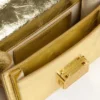 Bolso Venezia pequeño en cuero dorado metalizado con detalles dorados