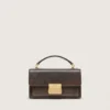 Bolso Venezia pequeño en cuero marrón oscuro con hebilla dorada