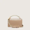 Bolso Venezia pequeño en piel beige con detalles dorados