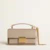 Bolso Venezia pequeño en piel beige con detalles dorados