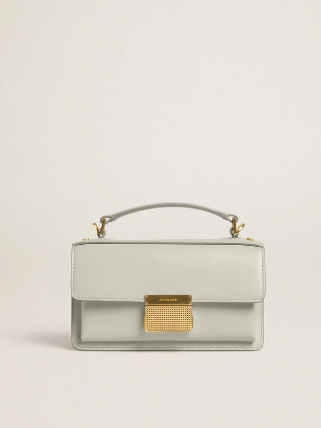 Bolso Venezia pequeño en piel repujada gris mineral con detalles dorados