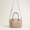 Bolso Vita en piel color topo con detalles dorados