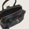 Bolso Vita en piel de oveja negra con detalles dorados