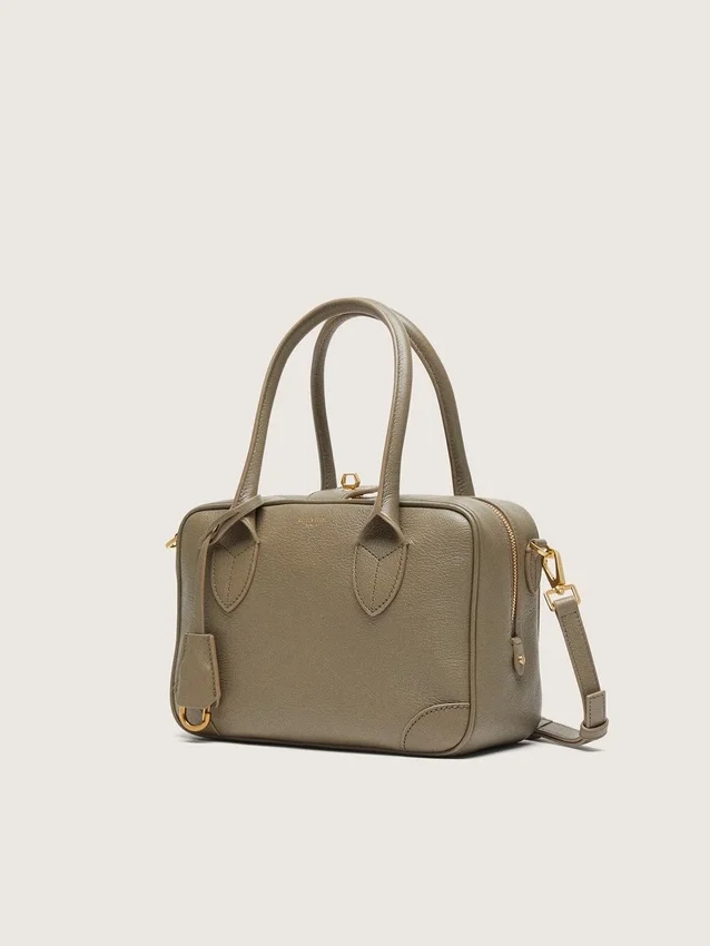 Bolso Vita en piel verde salvia con detalles dorados