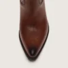 Botas altas Wish Star para mujer en cuero marrón con bordado floral