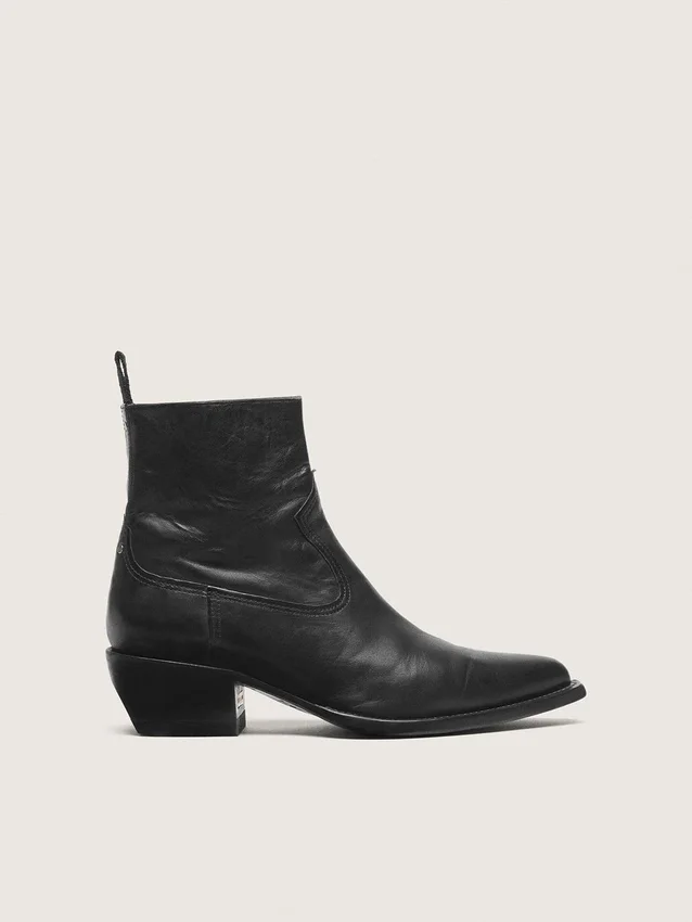 Botas bajas Debbie para hombre en cuero negro