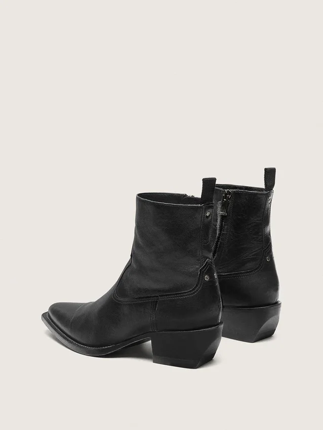 Botas bajas Debbie para hombre en cuero negro